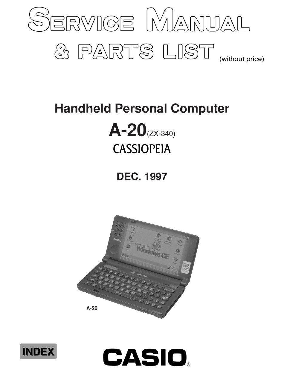Casio Cassiopeia A 20 Service Manual Parts List Pdf Download Manualslib