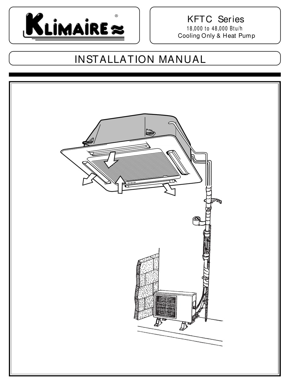 KLIMAIRE KFTC018 INSTALLATION MANUAL Pdf Download ManualsLib
