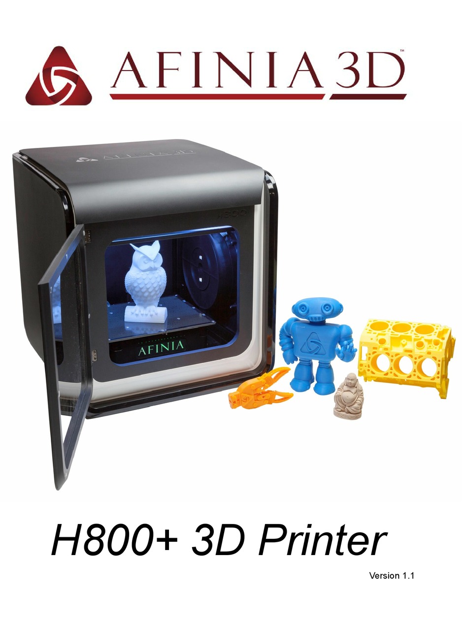 AFINIA 3D H800+ USER MANUAL Pdf Download ManualsLib