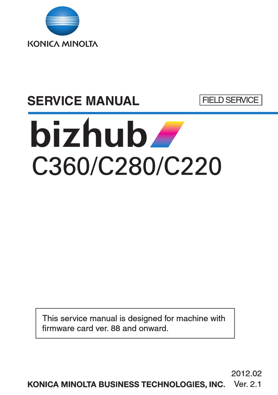 Konica Minolta Bizhub C360 Service Manual Pdf Download Manualslib
