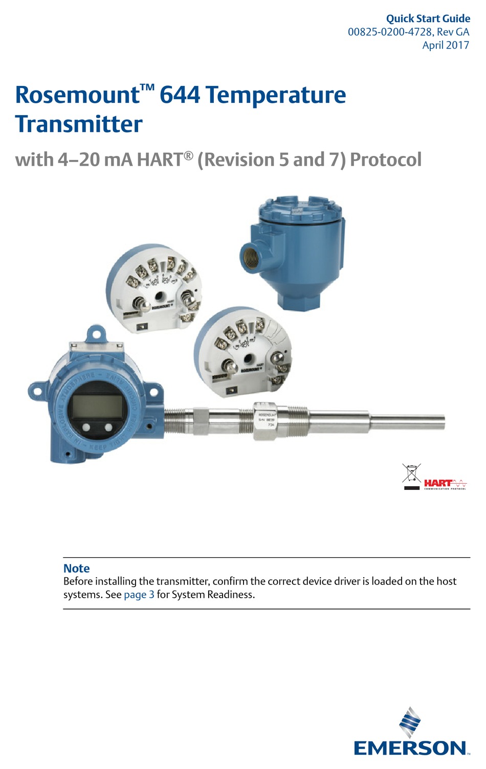 EMERSON ROSEMOUNT 644 QUICK START MANUAL Pdf Download ManualsLib