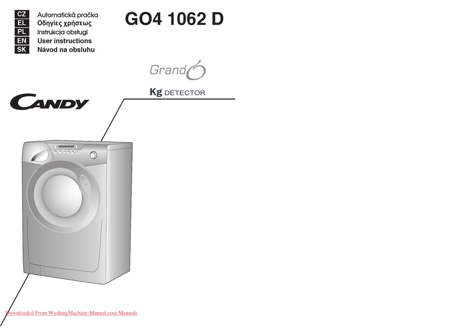 CANDY G04 1062 D USER INSTRUCTIONS Pdf Download | ManualsLib