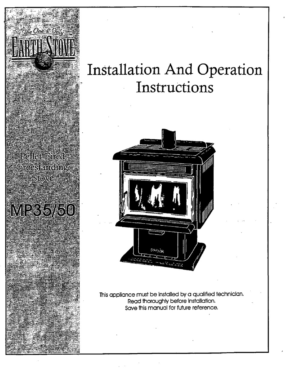 EARTH STOVE MP35/50 INSTALLATION AND OPERATION INSTRUCTION MANUAL Pdf