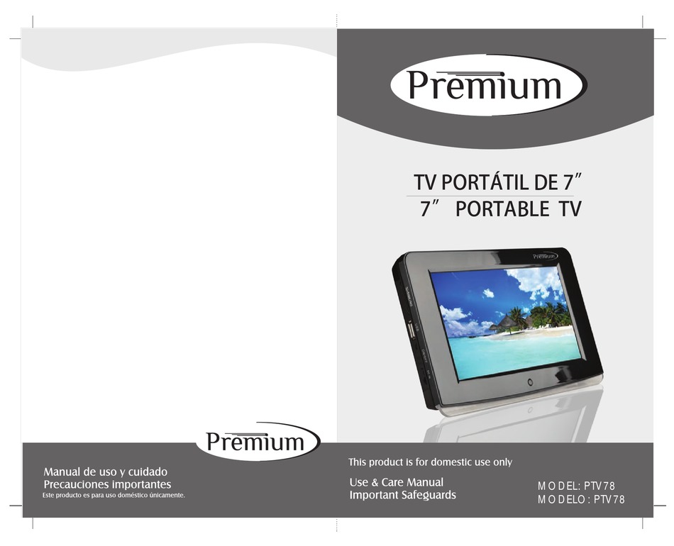 Peque Casa - Tv portátil de 7 PREMIUM Modelo PTV78 Entrada de
