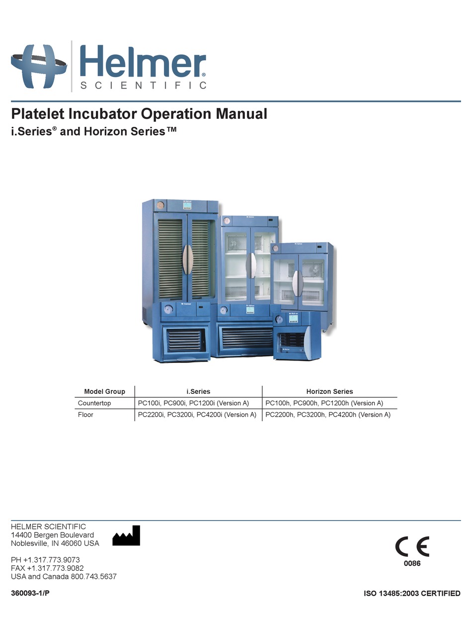 HELMER PC100I OPERATION MANUAL Pdf Download ManualsLib
