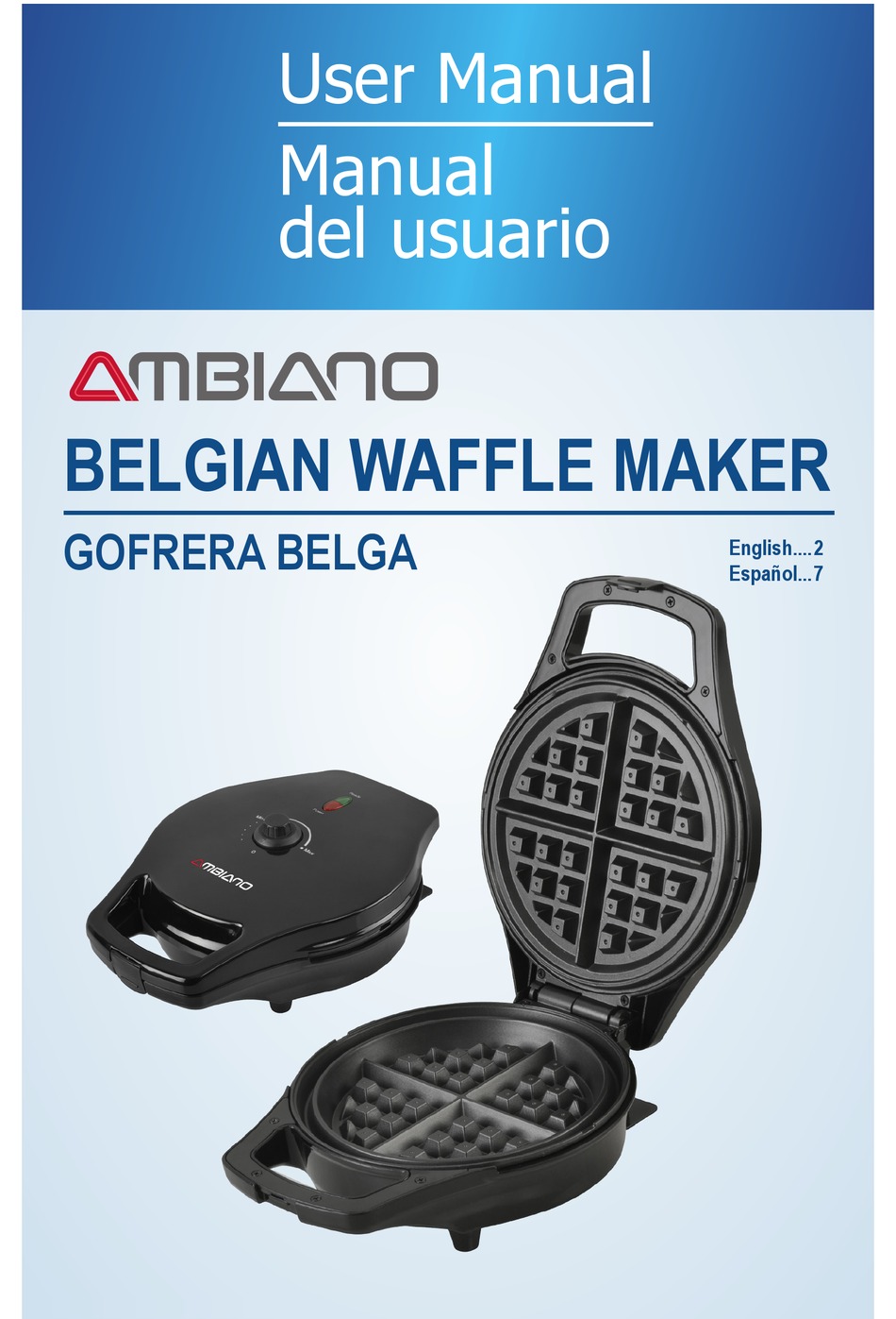 ambiano waffle maker instructions