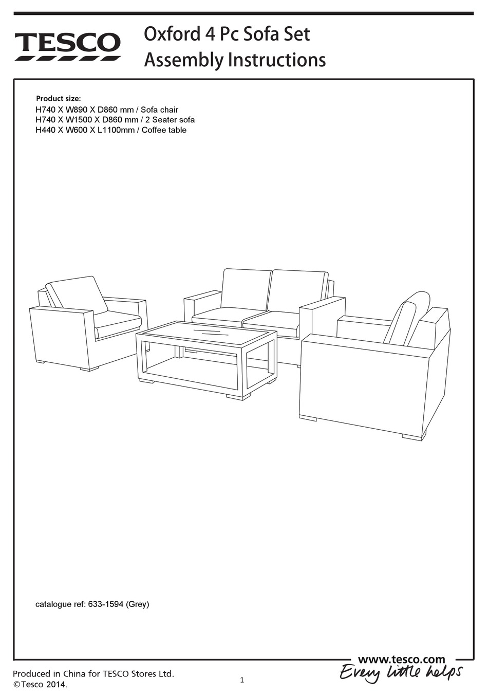 Tesco Oxford Assembly Instructions Pdf Download Manualslib