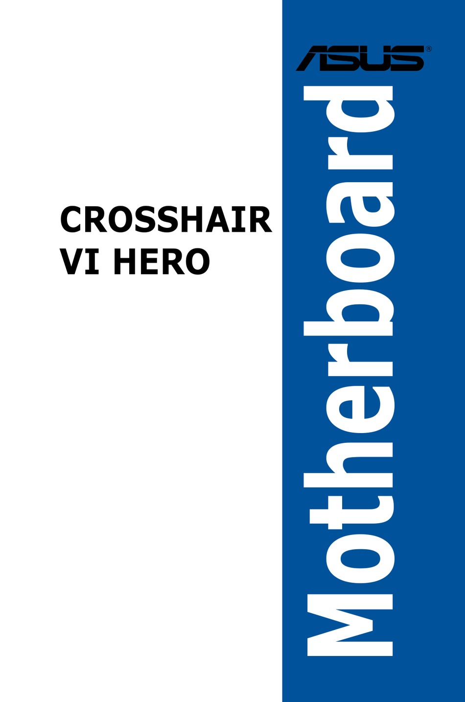 Asus Crosshair Vi Hero User Manual Pdf Download Manualslib