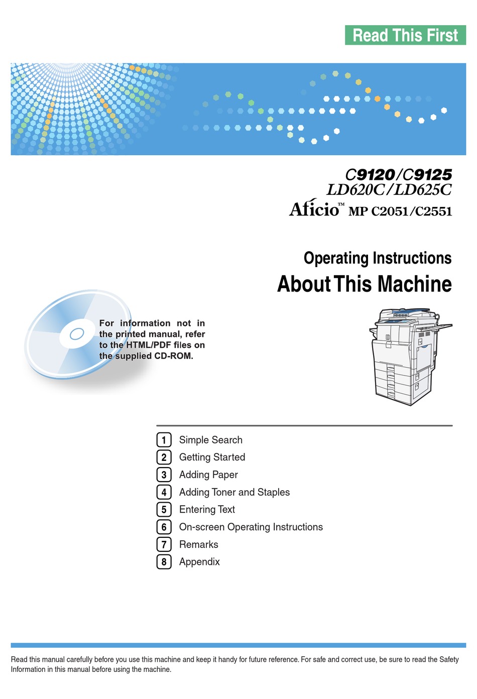 Ricoh MP C2051 MP C2551  Service Manual PDF Format 