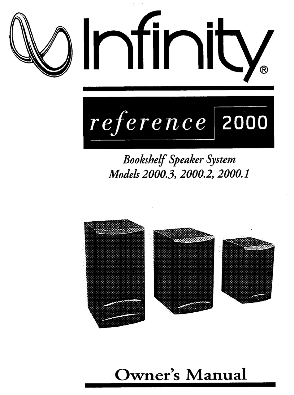 INFINITY REFERENCE 2000.1 OWNER'S MANUAL Pdf Download | ManualsLib