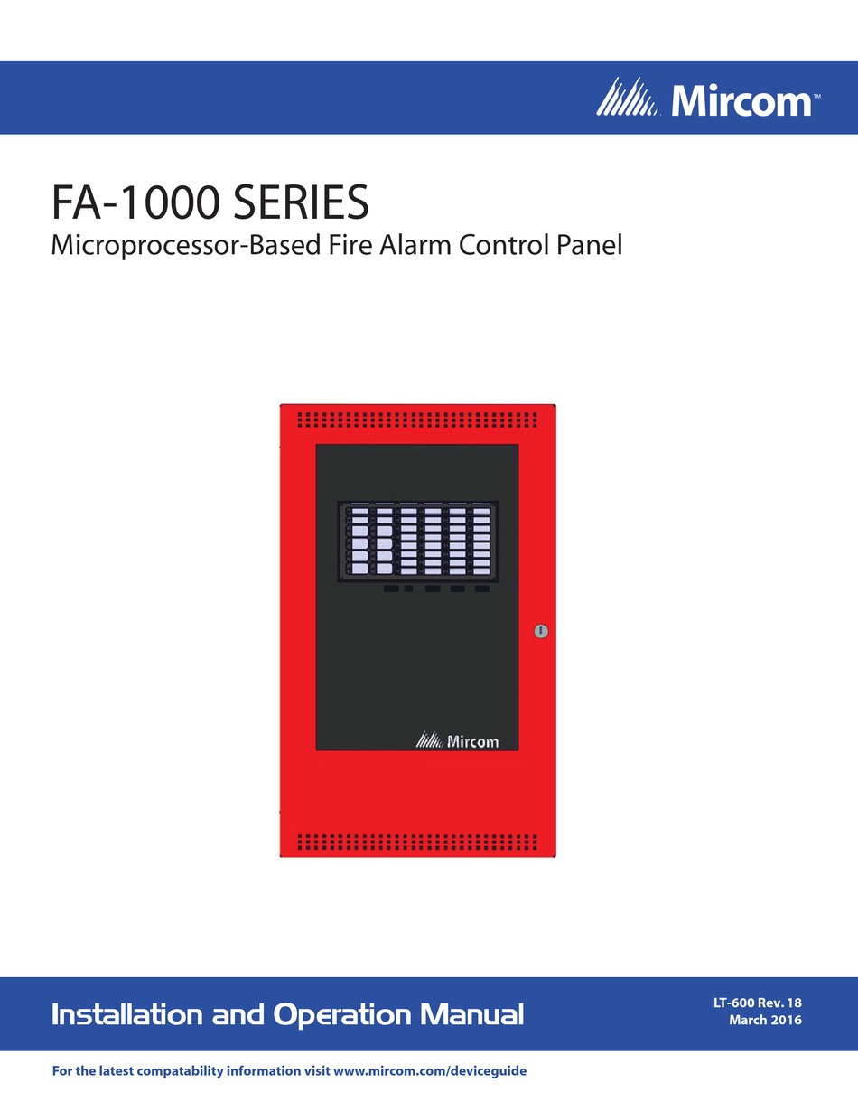 Mircom Fa 1000 Series Installation And Operation Manual Pdf Download Manualslib