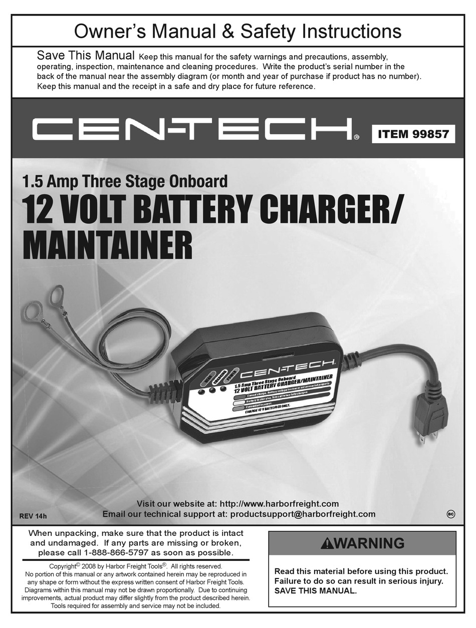 cen tech battery charger