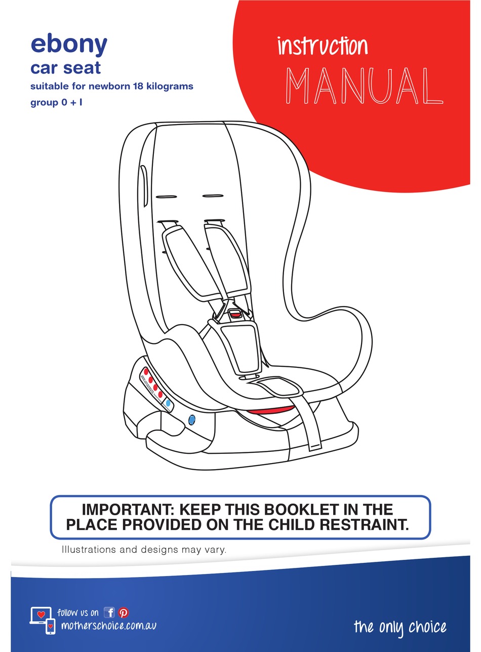 Mothers choice ebony on sale car seat installation