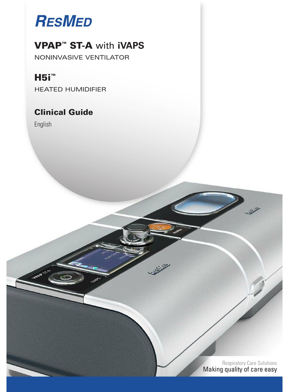 RESMED VPAP STA USER MANUAL Pdf Download ManualsLib