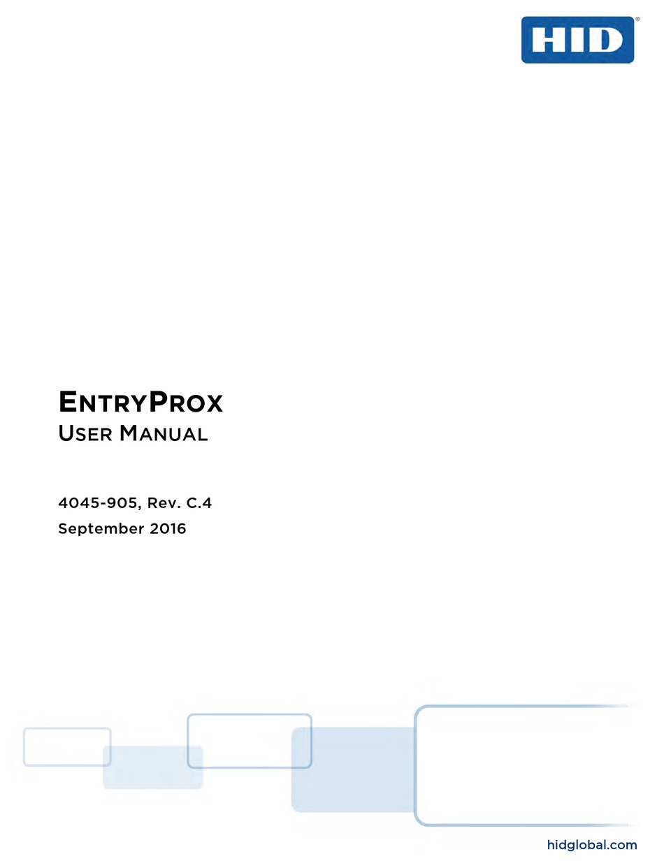 HID ENTRYPROX USER MANUAL Pdf Download | ManualsLib