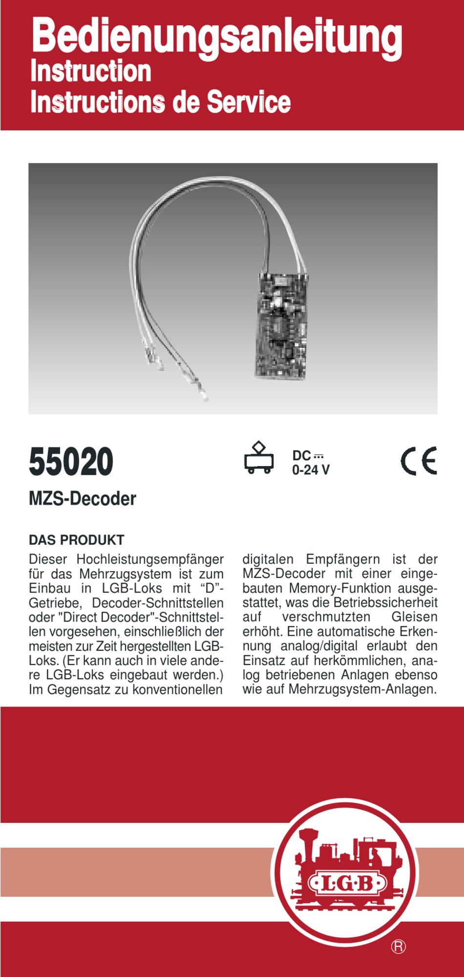 LGB 55020 MZS-Decoder Digitaldecoder Lokdecoder Lenz m.OVP  WZ332