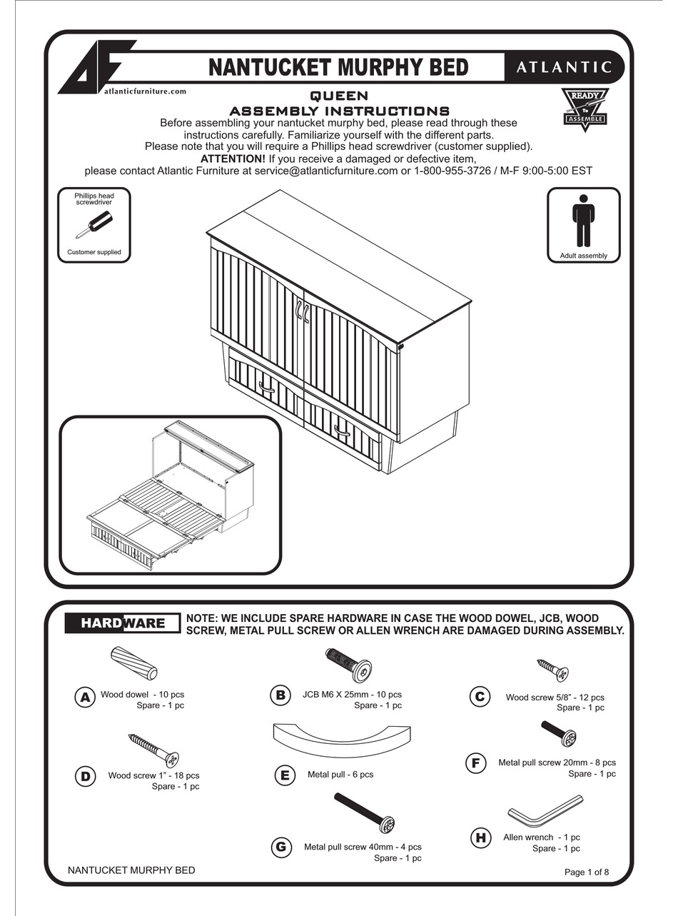 ATLANTIC QUEEN ASSEMBLY INSTRUCTIONS MANUAL Pdf Download ManualsLib