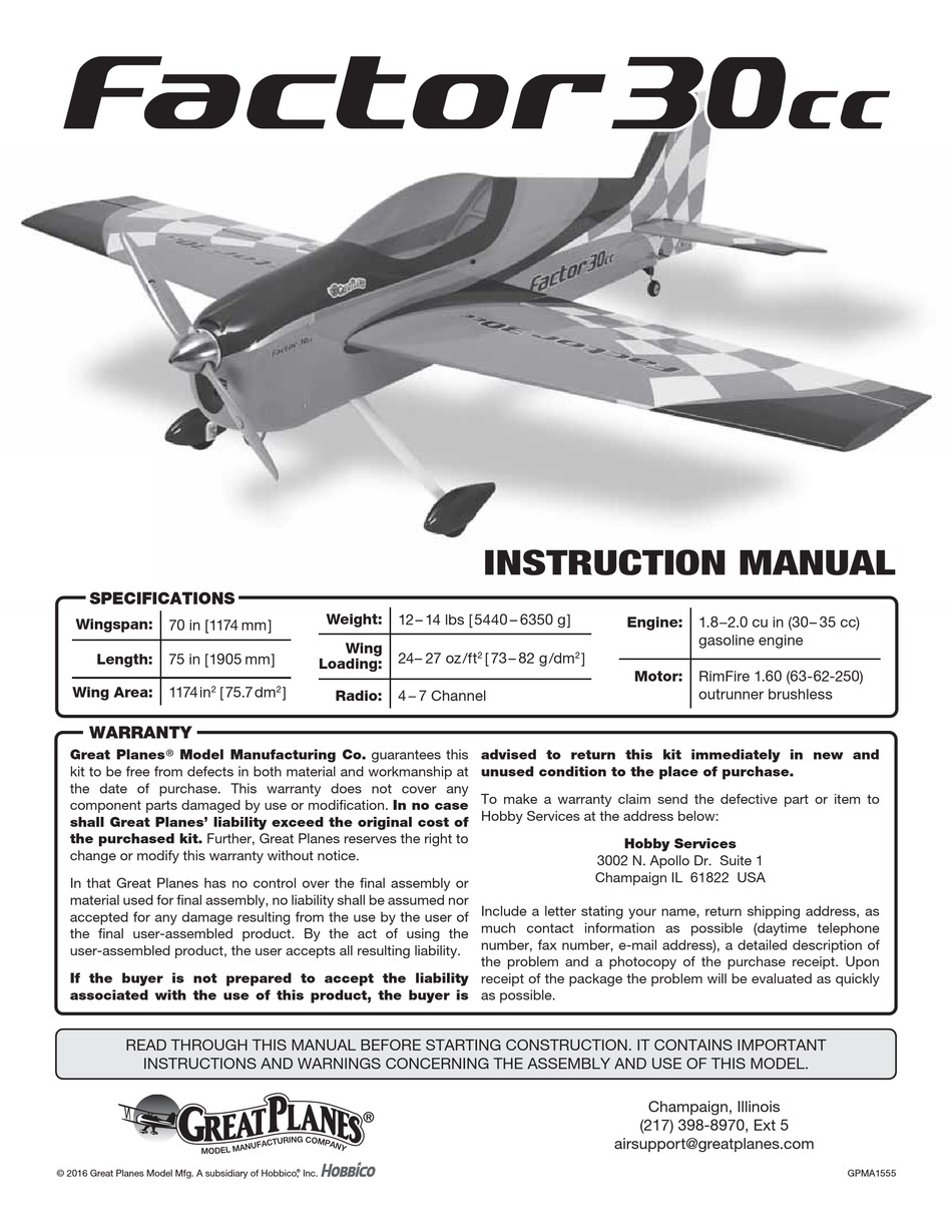 great planes factor 30cc