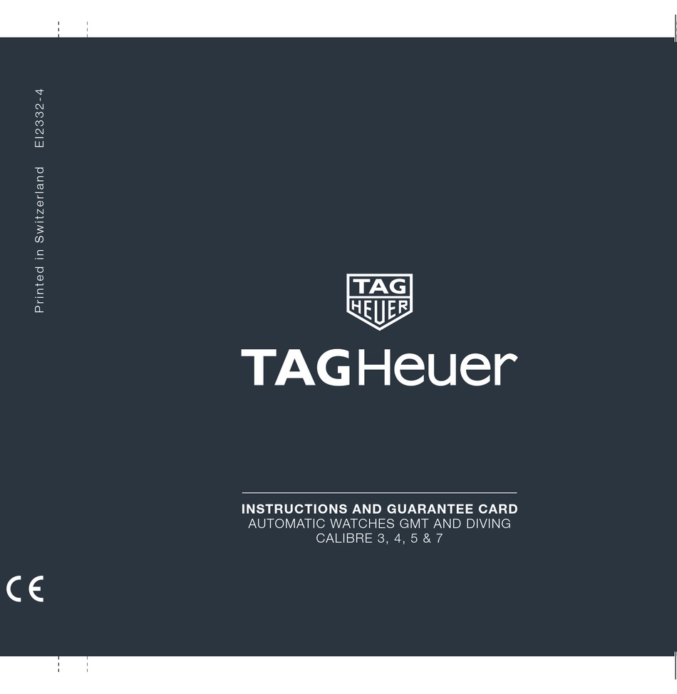 Details about   Tag Heuer Operational Manual For Automatic Chronograph Calibre 45 Watches