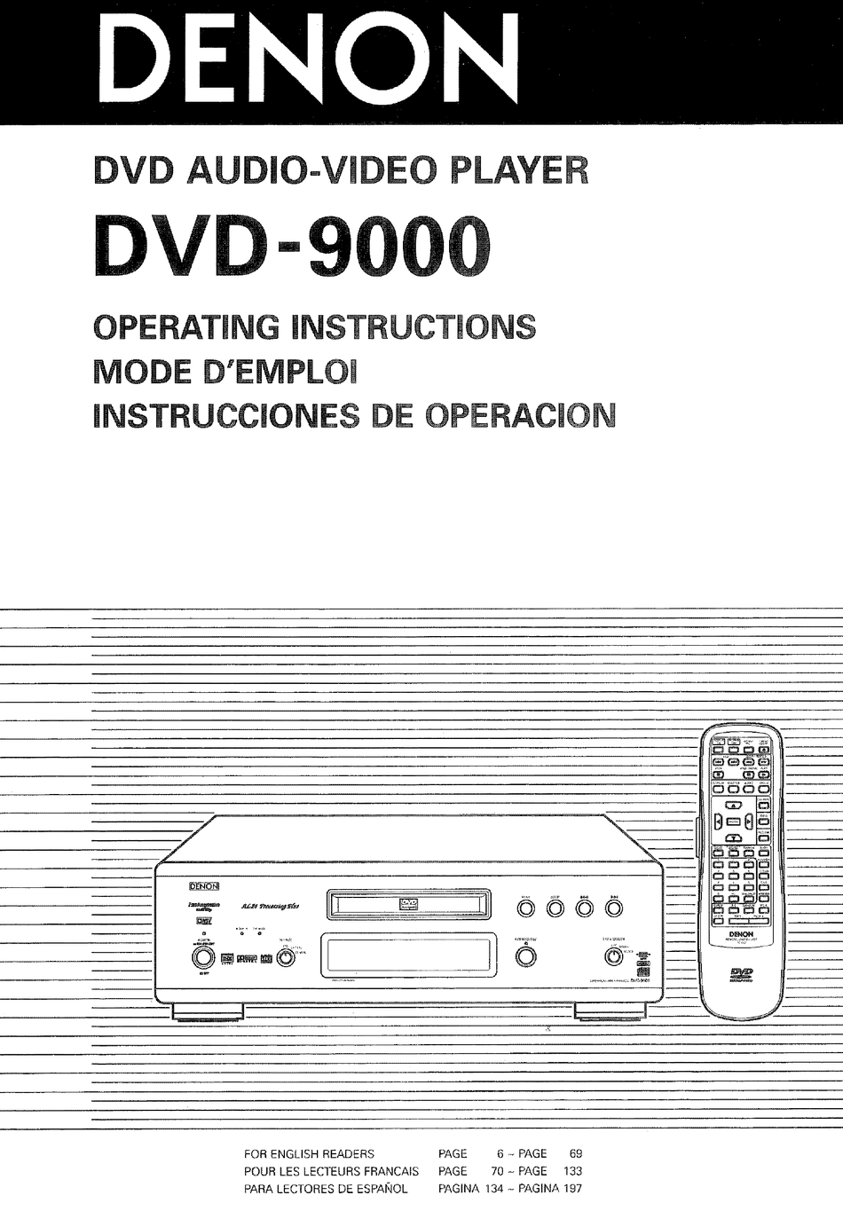 Denon Dvd 9000 Operating Lnstructions Pdf Download Manualslib