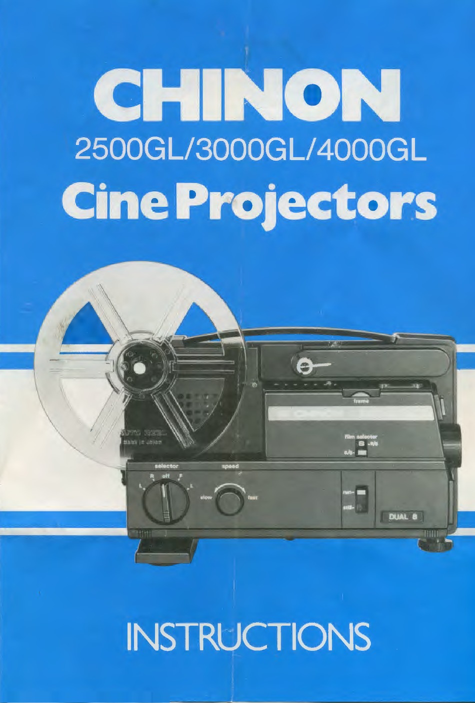 Threading Film; Projection - CHINON 2500GL Instructions Manual