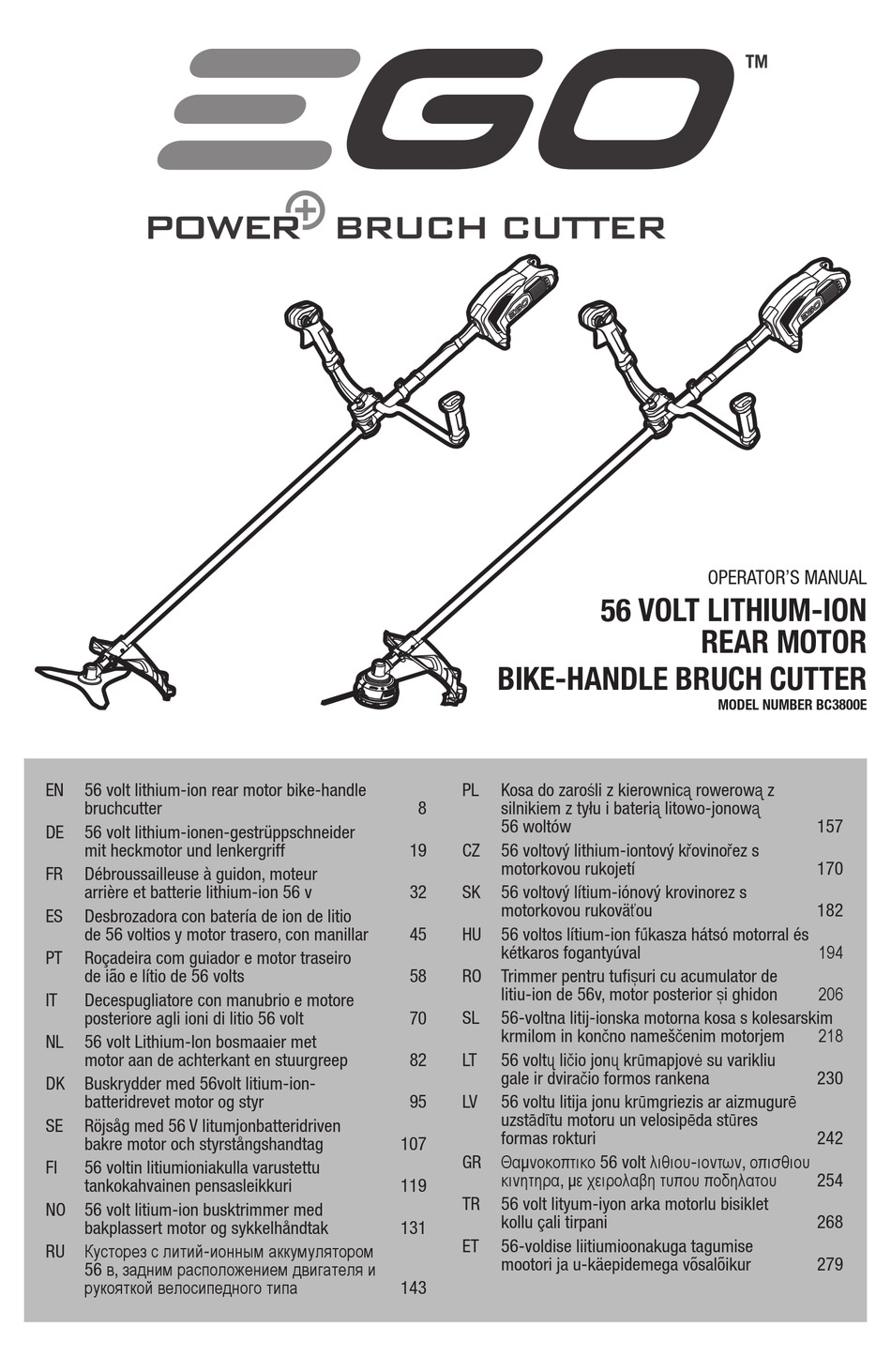 EGO BC3800E OPERATOR'S MANUAL Pdf Download ManualsLib