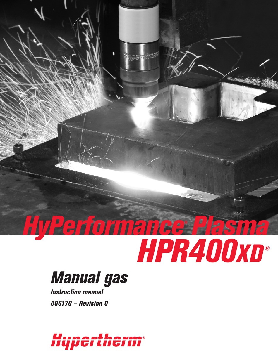 HYPERTHERM HYPERFORMANCE HPR400XD INSTRUCTION MANUAL Pdf Download