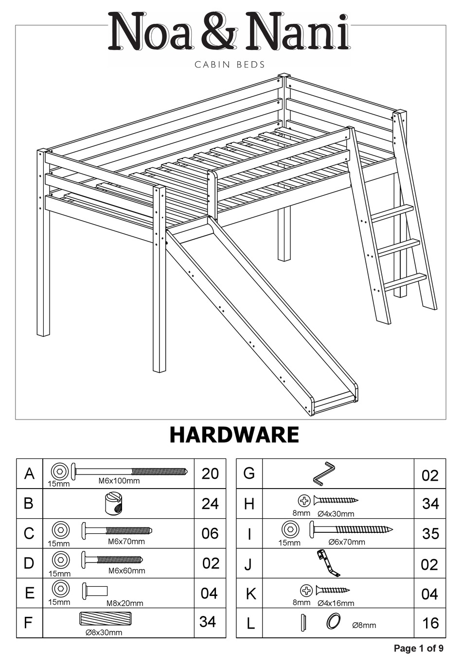 Noa and nani hotsell cabin bed with slide