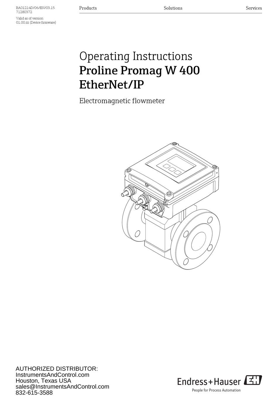 ENDRESS+HAUSER PROLINE PROMAG W 400 OPERATING INSTRUCTIONS MANUAL Pdf Download ManualsLib