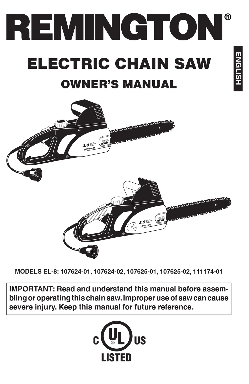 Remington 8 deals inch electric chainsaw