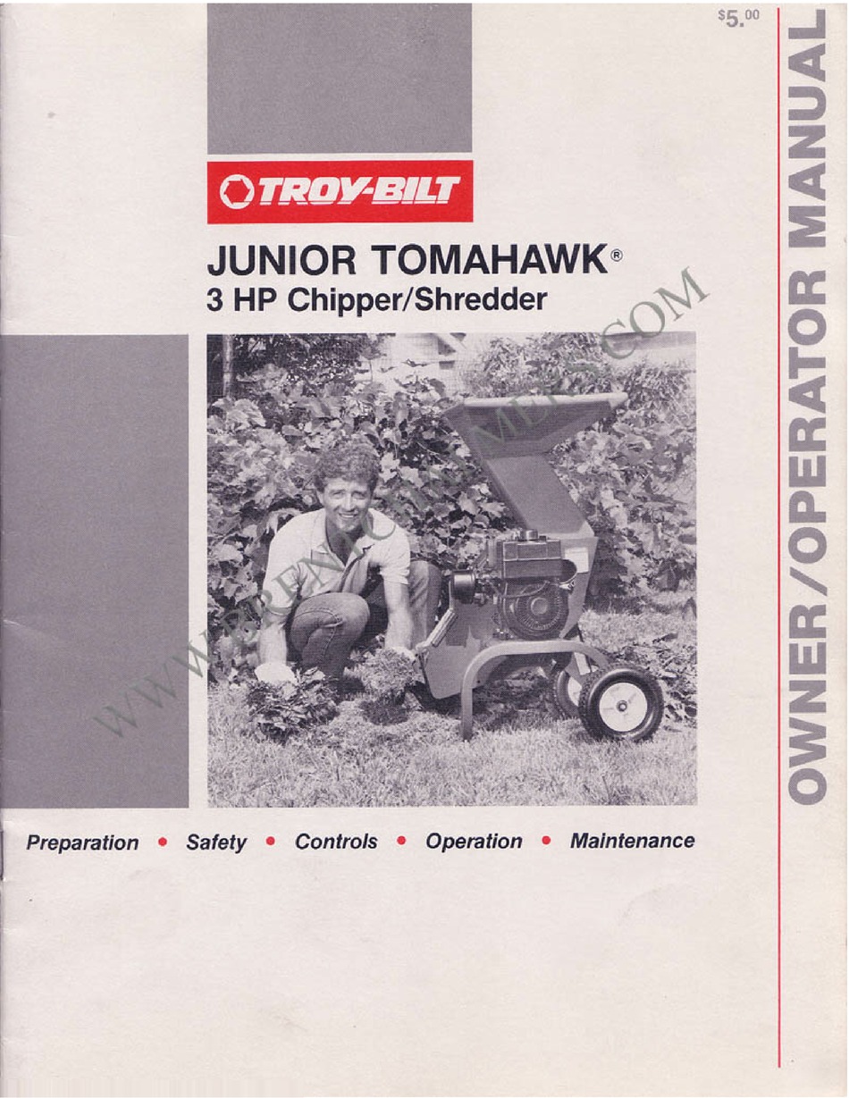 TROYBILT JUNIOR TOMAHAWK OWNER'S/OPERATOR'S MANUAL Pdf Download