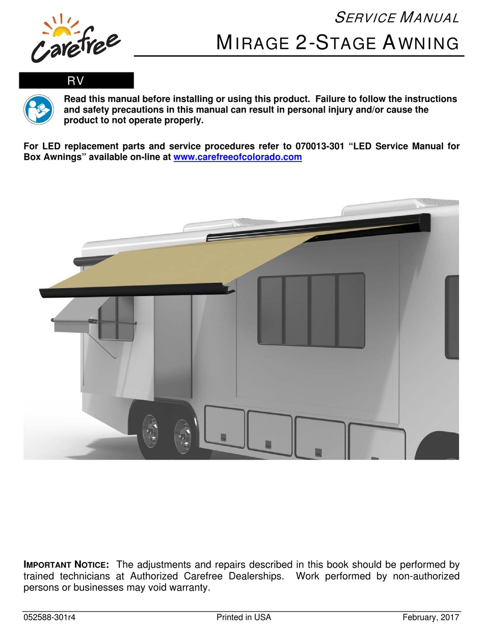 Carefree Mirage 2 Stage Service Manual Pdf Download Manualslib