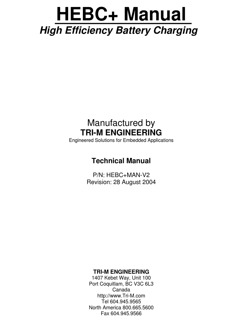 TRIM ENGINEERING HEBC+ MANUAL Pdf Download ManualsLib