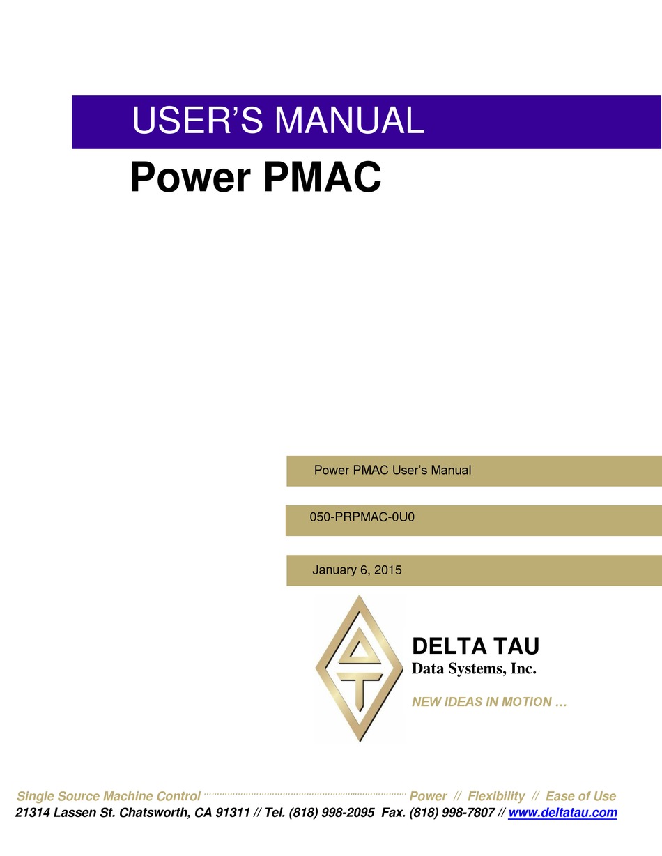 Delta Tau Power Pmac User Manual Pdf Download Manualslib