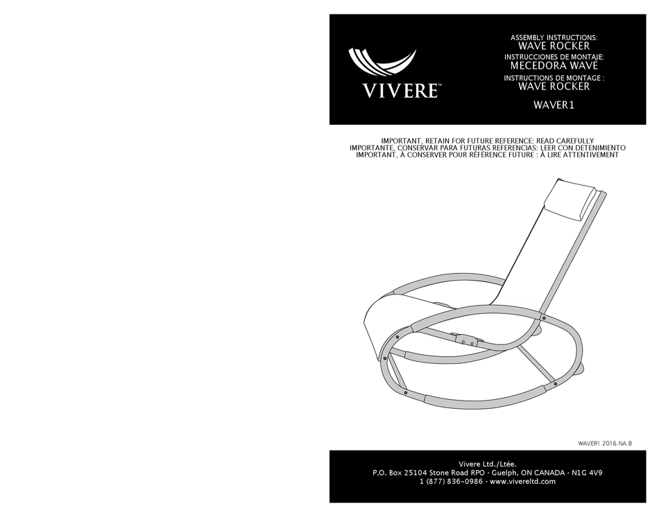 VIVERE WAVE ROCKER ASSEMBLY INSTRUCTIONS MANUAL Pdf Download ManualsLib