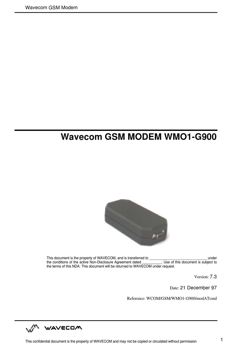 wavecom fastrack m1306b at commands