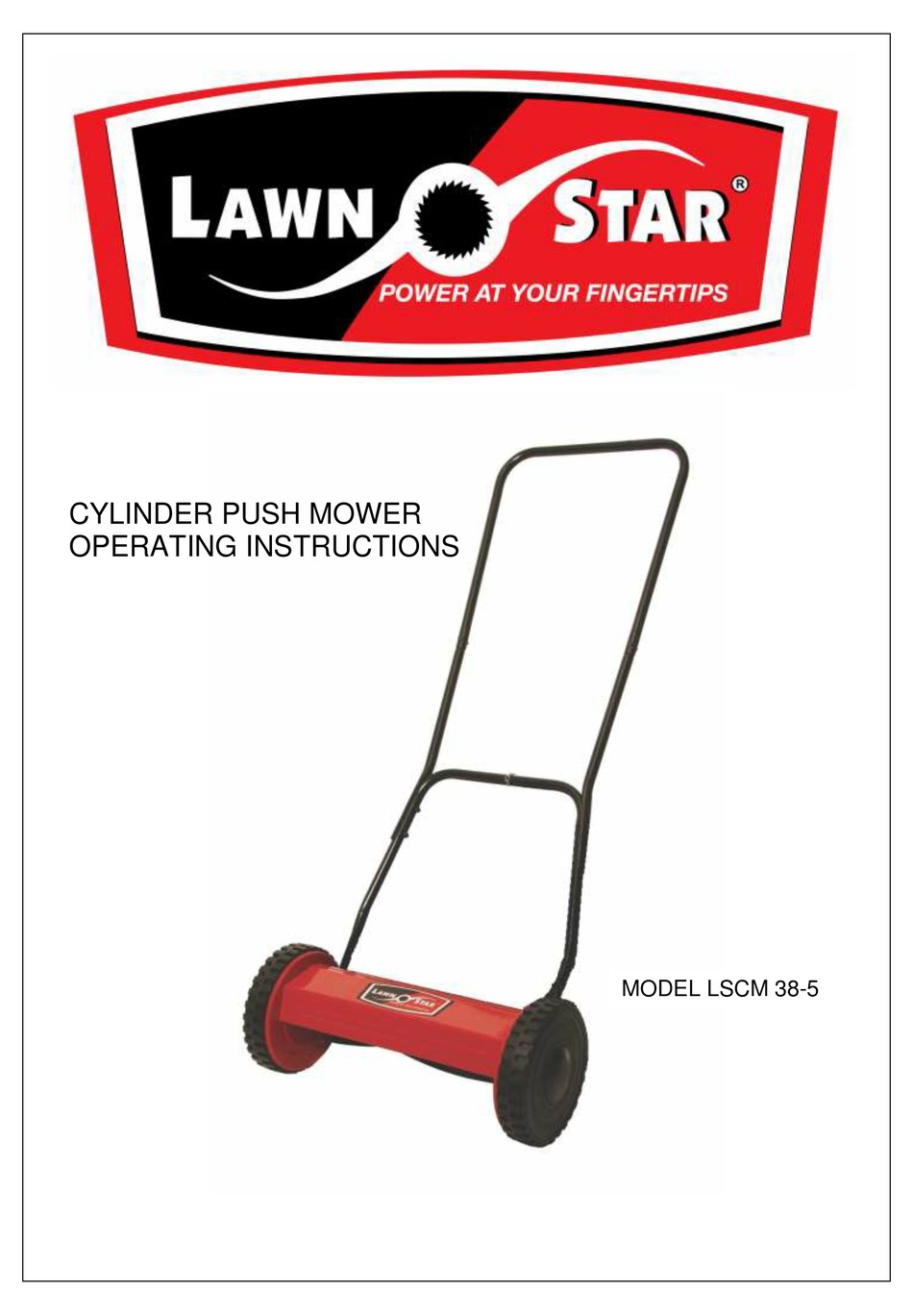 Lawnstar Manual Push Lawn Mower 5 Blade 38cm