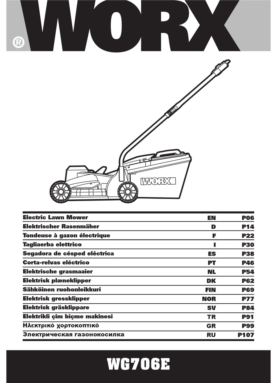 Adjusting The Cutting Height Maintenance Worx WG706E Original