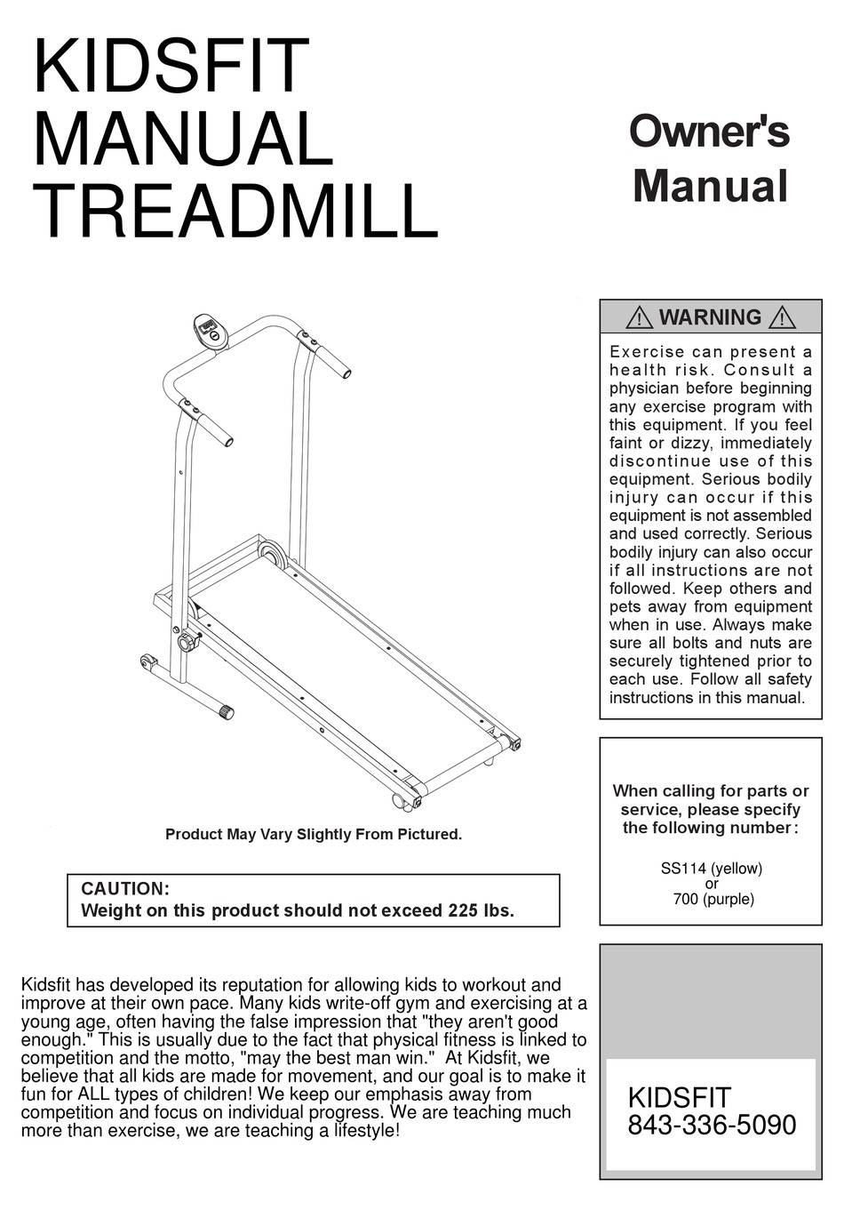 KIDSFIT MANUAL TREADMILL OWNER'S MANUAL Pdf Download ManualsLib