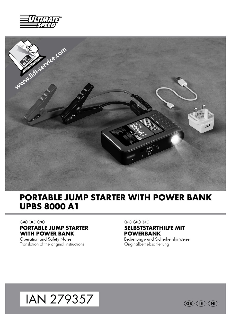 UPBS12000A1 JUMP STARTER Manual