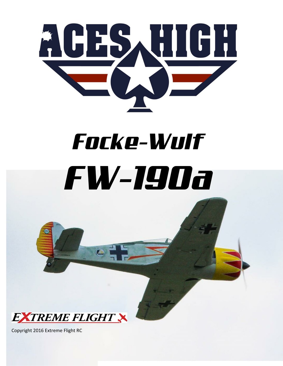 Extreme Flight Focke Wulf Fw 190a Assembly Manual Pdf Download Manualslib