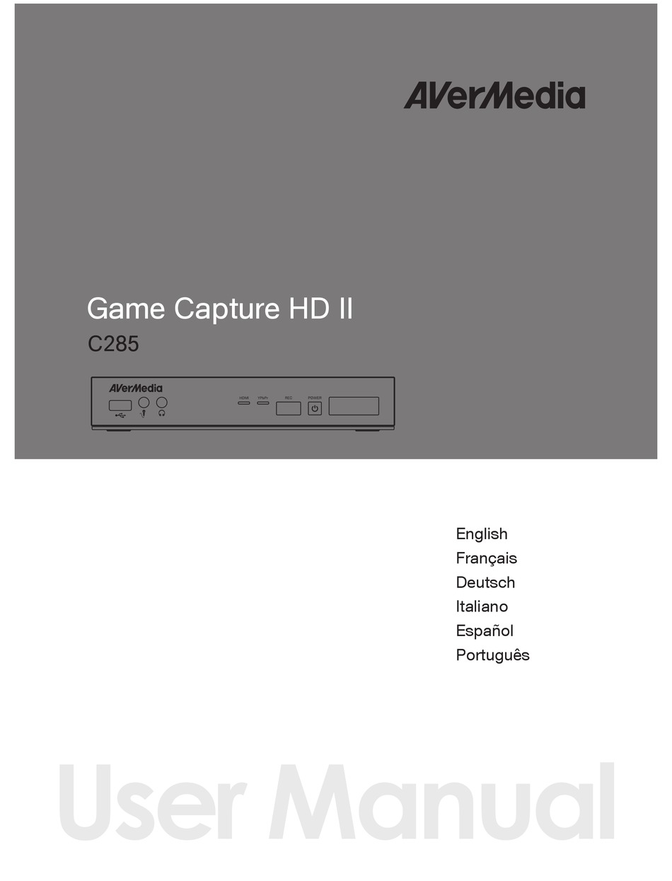 AVERMEDIA GAME CAPTURE HD II USER MANUAL Pdf Download | ManualsLib