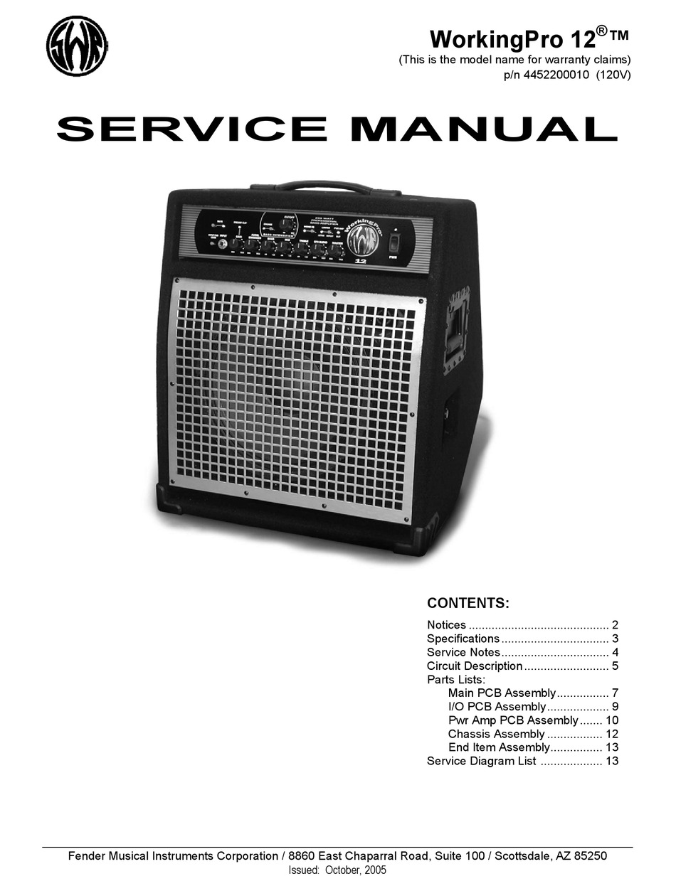 Swr Workingpro 12 Service Manual Pdf