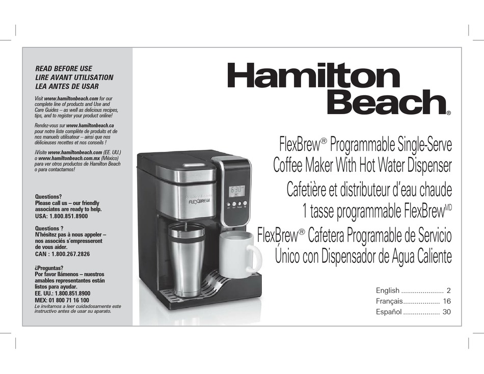 User manual Hamilton Beach FlexBrew TRIO 49902 (English - 36 pages)