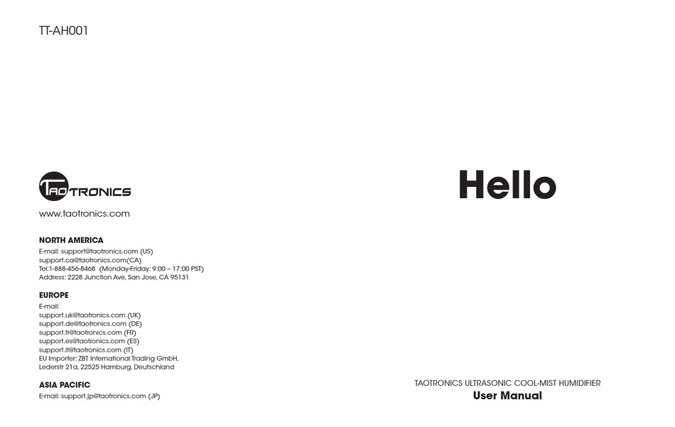 TAOTRONICS TT-AH001 USER MANUAL Pdf Download | ManualsLib