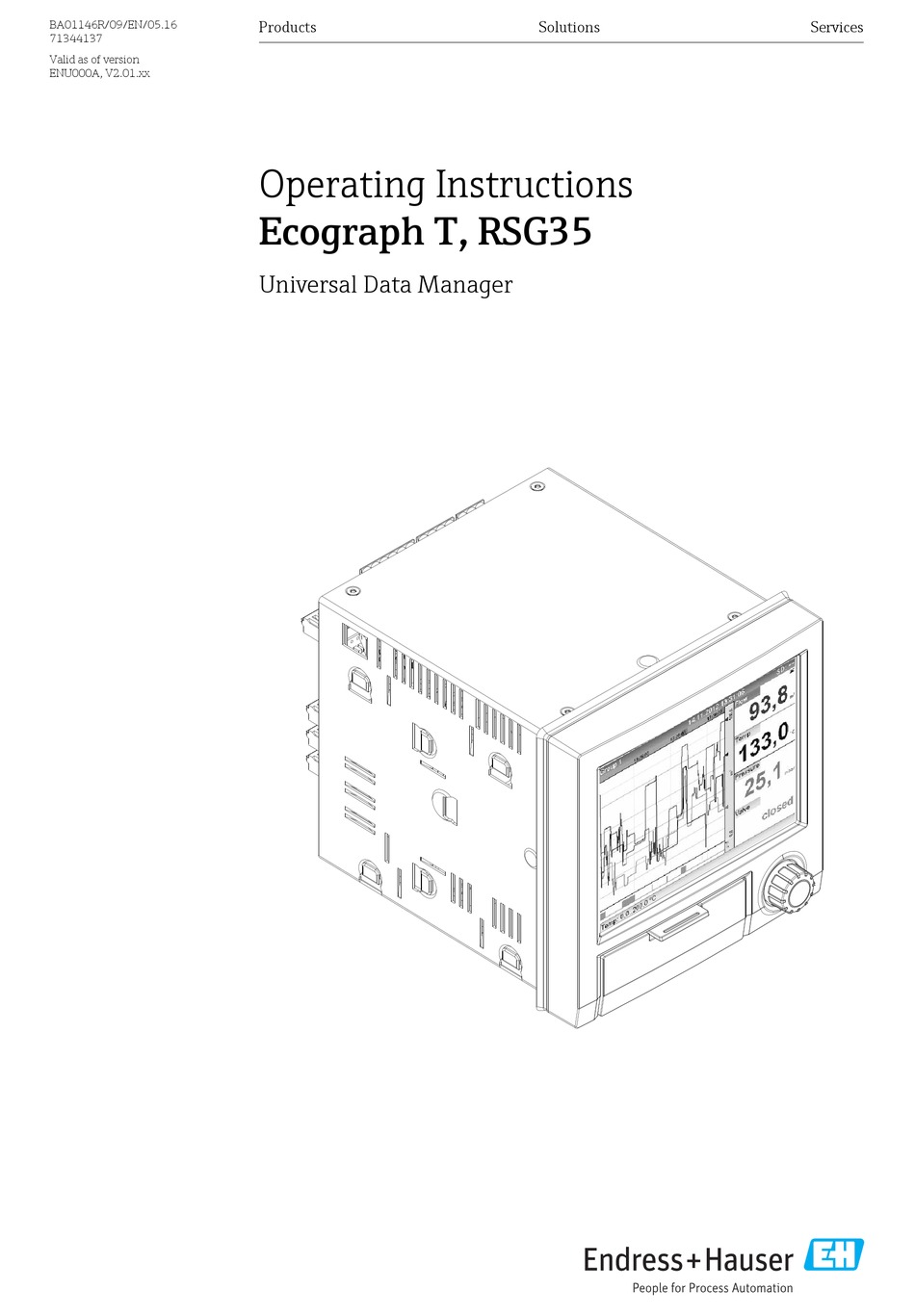 Endress Hauser Ecograph Rsg35 Operating Instructions Manual Pdf Download Manualslib