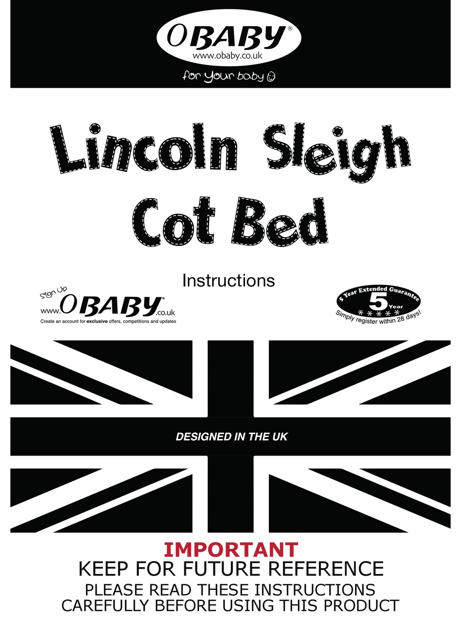 Obaby Lincoln Sleigh Cot Bed Instructions Manual Pdf Download Manualslib