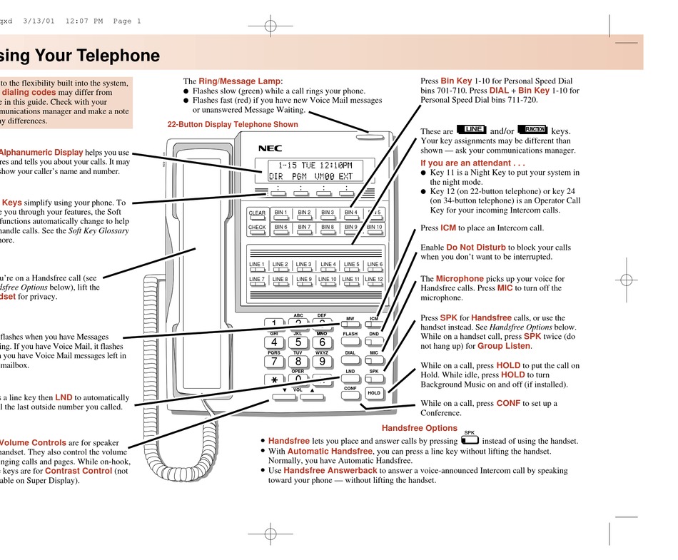 NEC DS1000 QUICK REFERENCE MANUAL Pdf Download ManualsLib