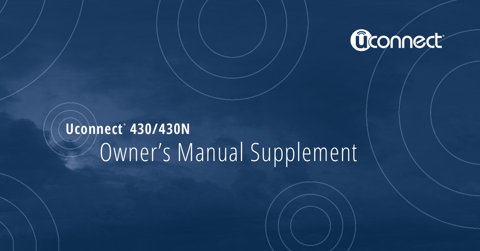 UCONNECT 430 OWNER'S MANUAL SUPPLEMENT Pdf Download | ManualsLib