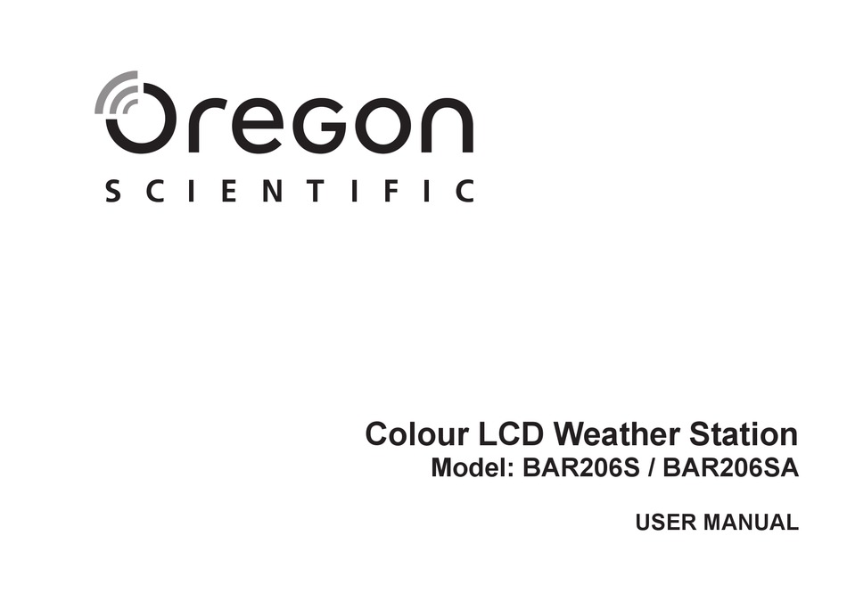 User manual Oregon Scientific BAR206 (English - 62 pages)